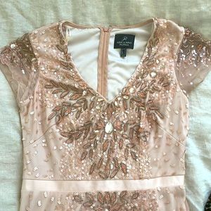 Beautiful Adrianna Papell blush beaded dress